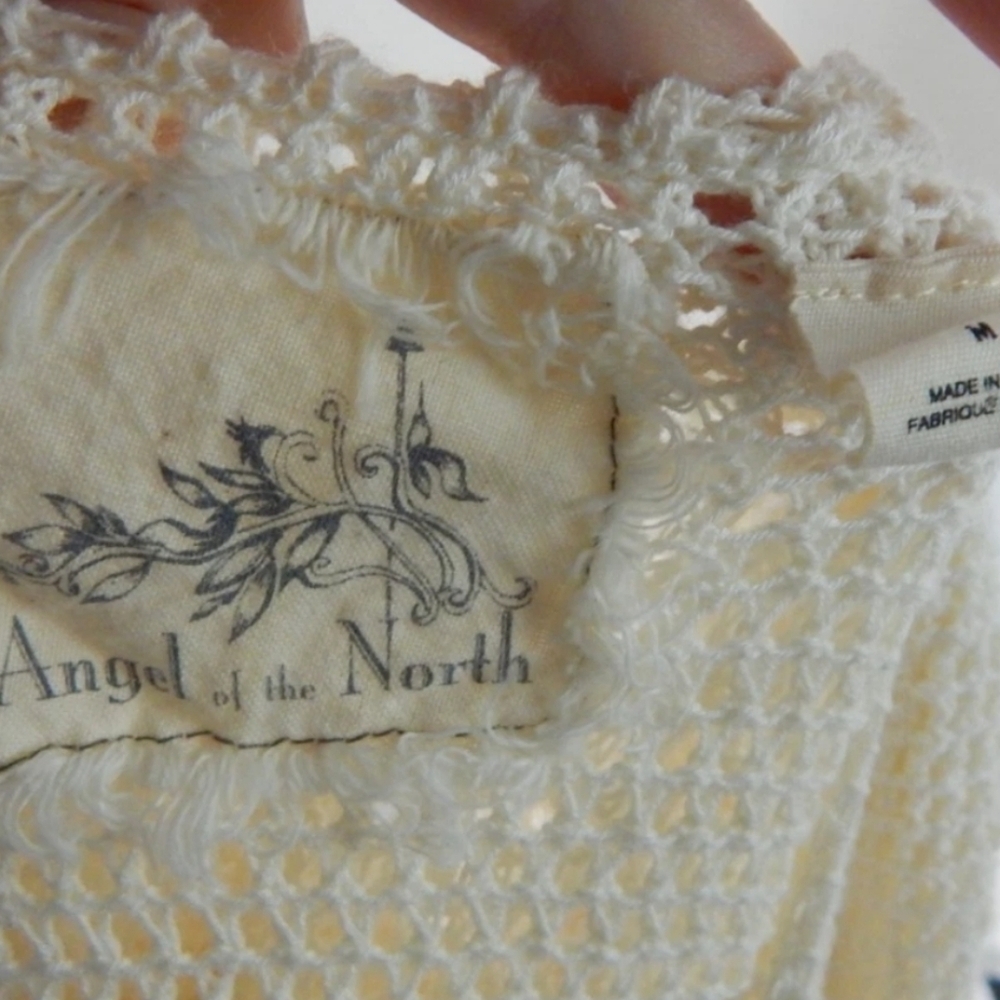 Angel Of The North Sheer Ruffle Sweater Crochet - Picture 3 of 4